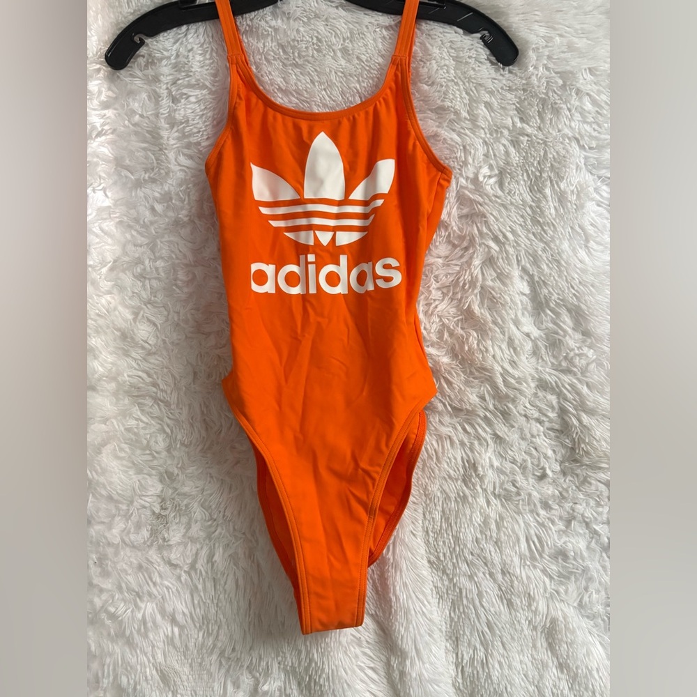 Adidas Original Womens Orange Trefoil Swim - XS ED7470